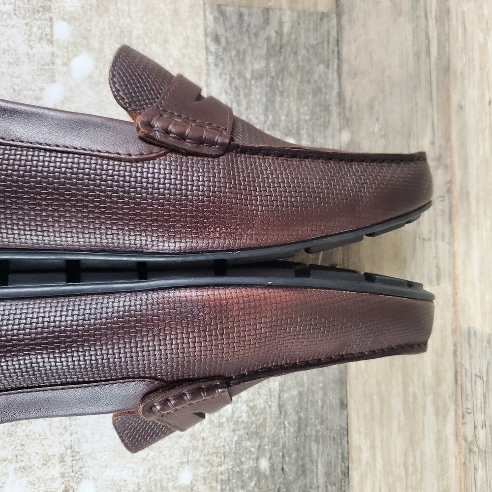 Florsheim Motor Mens‎ Penny Loafers Sz 12 W Brown Leather Slip On Round Toe